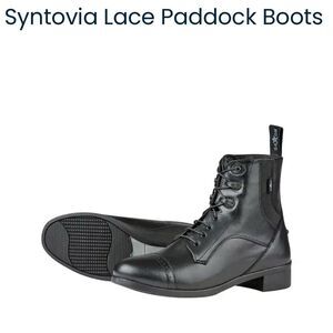 Saxon Syntovia Lace Equestrian Paddock Boots Black Womens 9
